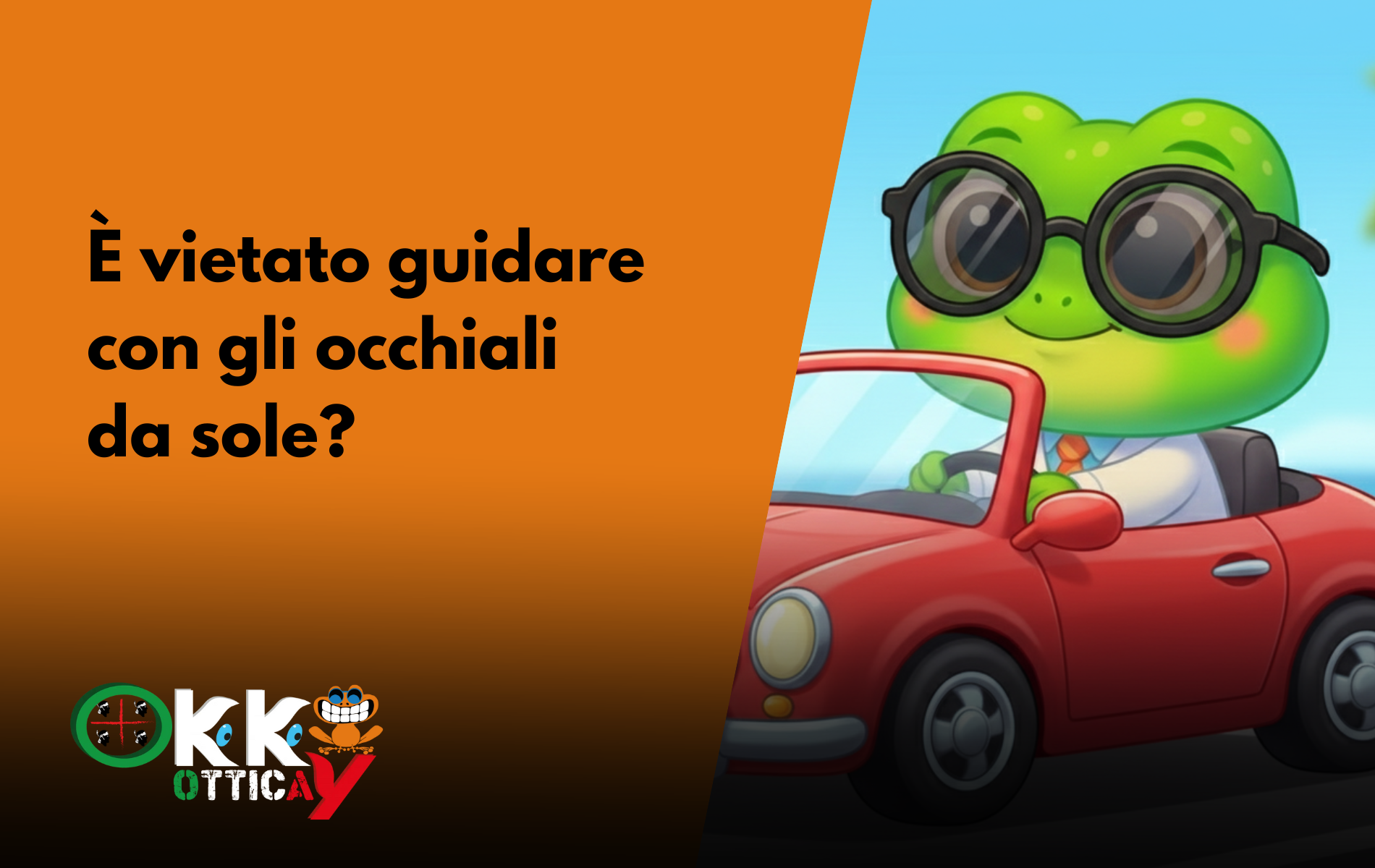 Guidare occhiali da sole Rana alla guida con occhiali da sole e la domanda: è vietato guidare con gli occhiali da sole?