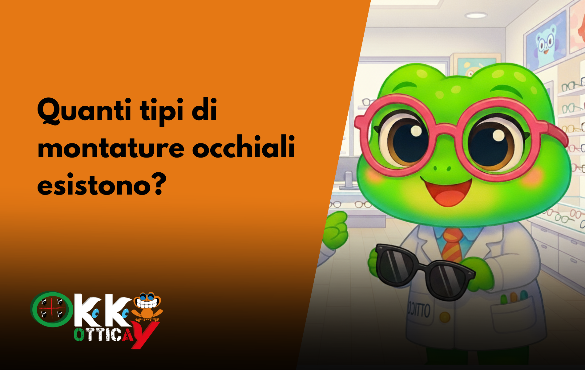 Rana ottico che guarda la scritta quanti tipi di montature occhiali esistono