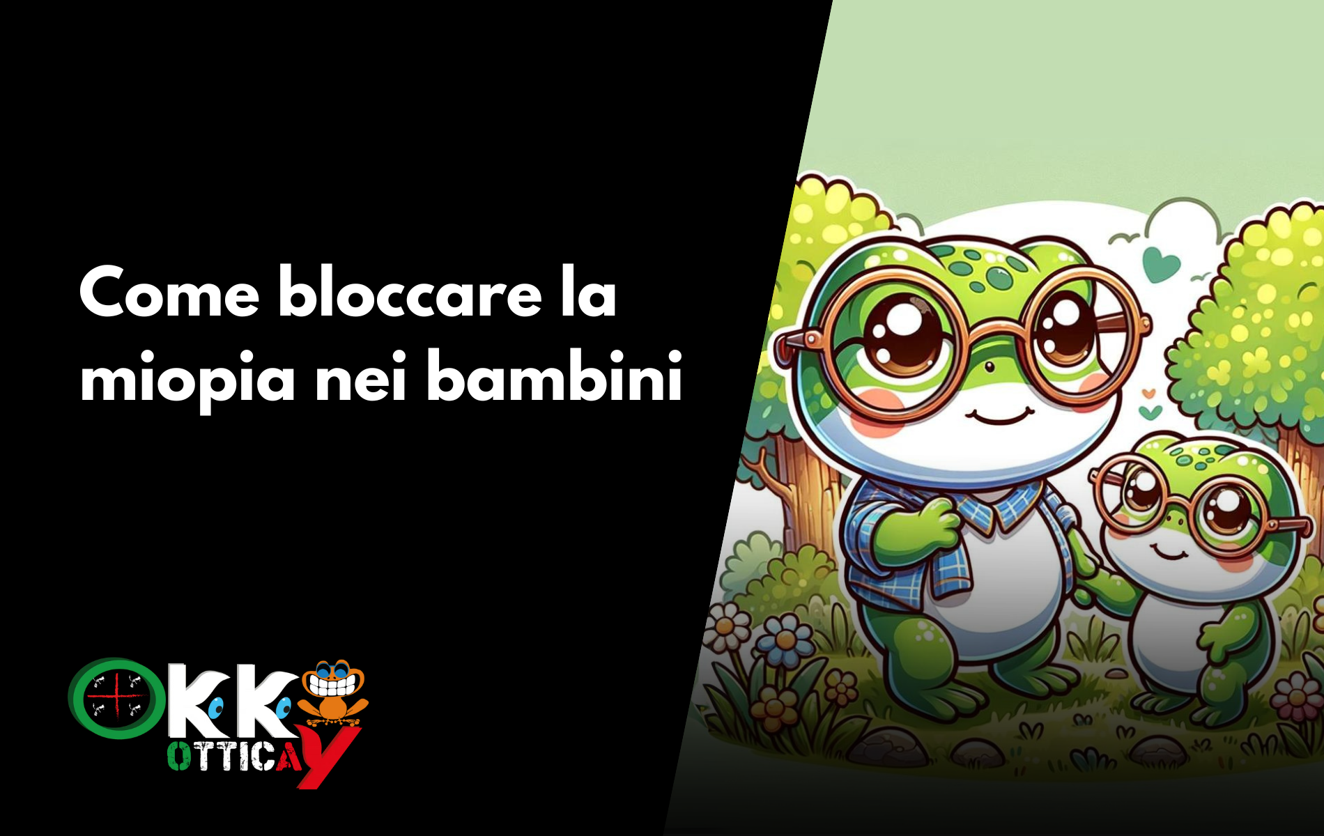 come bloccare la miopia nei bambini (1) Ranocchie che indossano gli occhiali